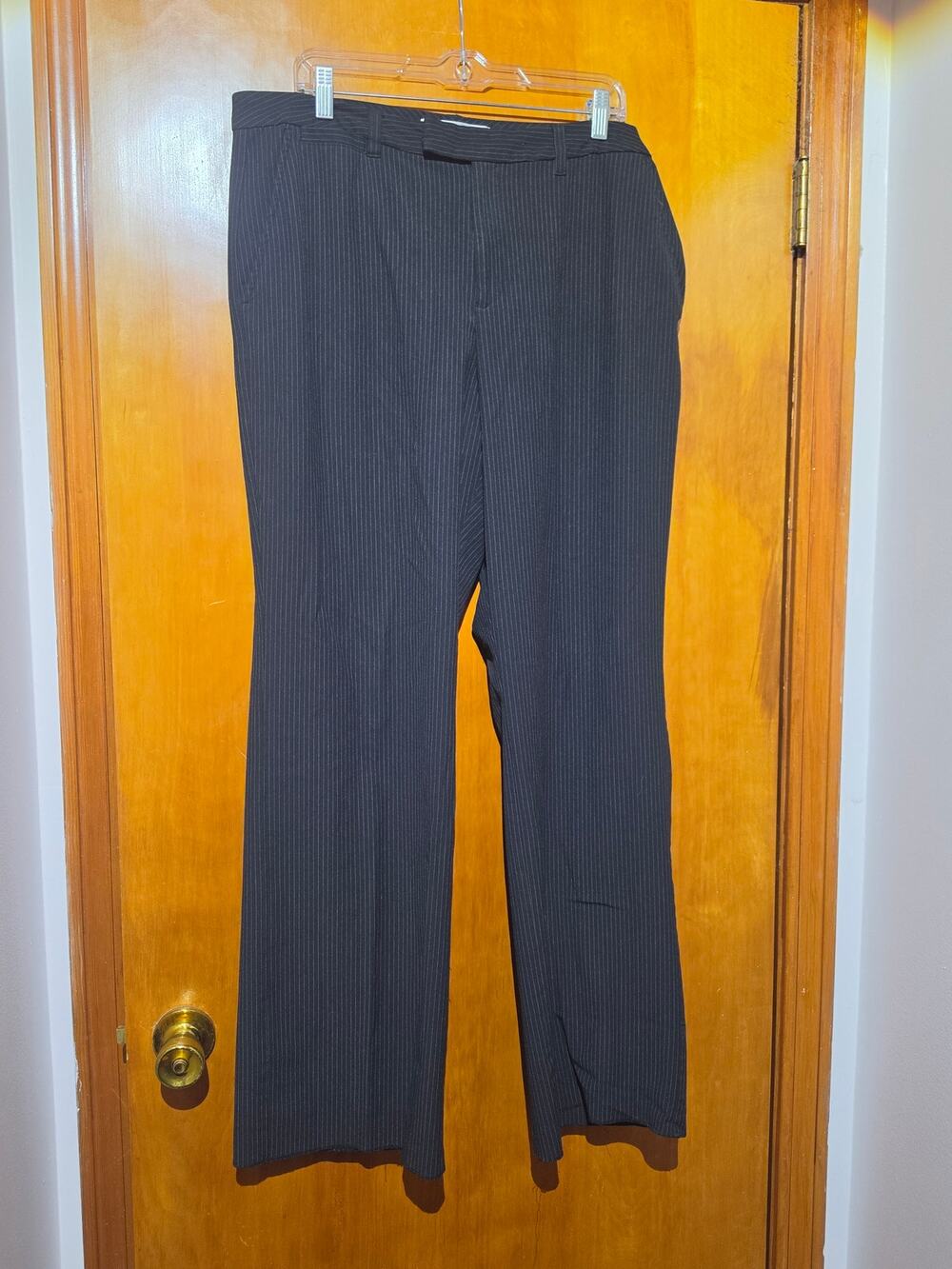Old Navy Pinstripe Wide Leg Trousers Size 18 Essential Stretch Dress Pants Work